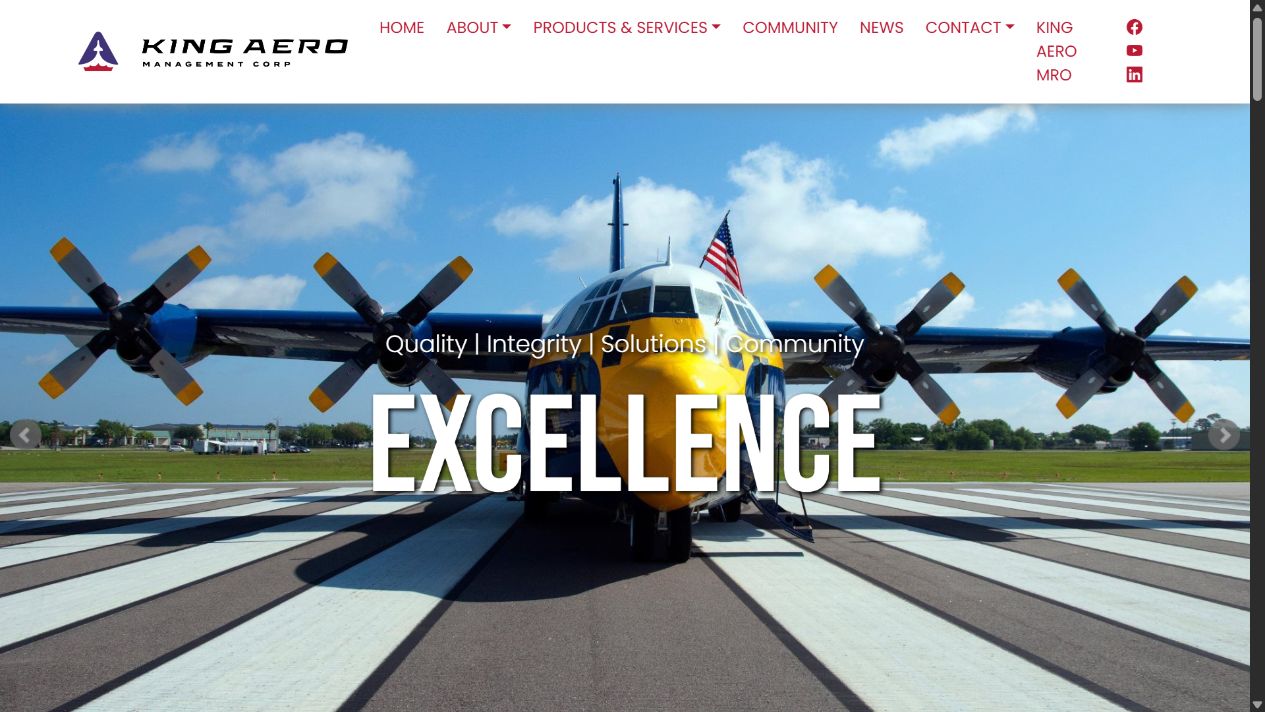 King Aero Management public website